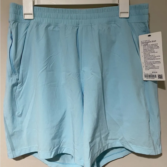 NWT Lululemon Pace Breaker Short 7” Lined CYNB Cyan Blue Size Large - Picture 6 of 8